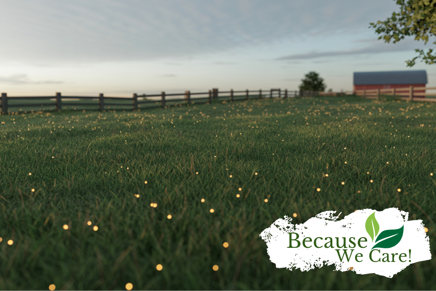 fireflies in a farm field