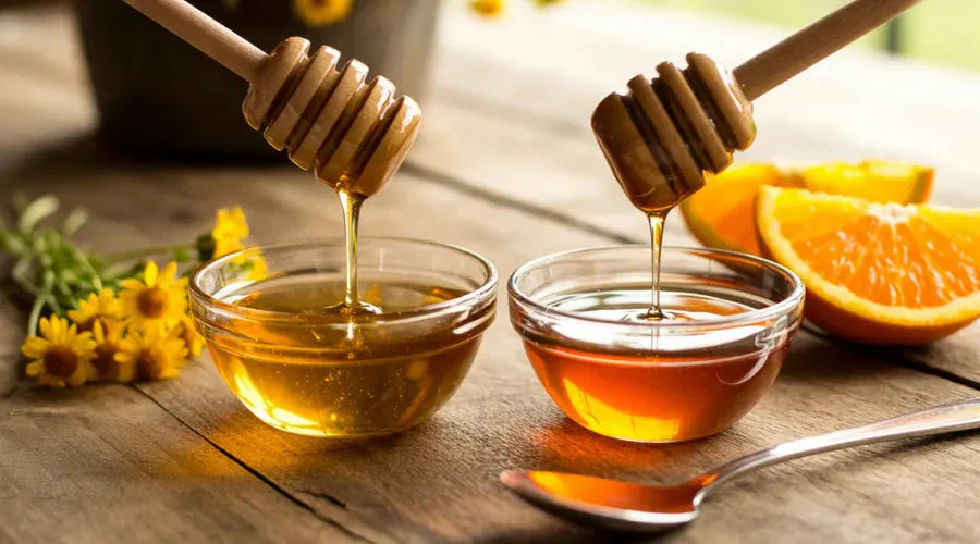 compared wildflower honey and orange honey