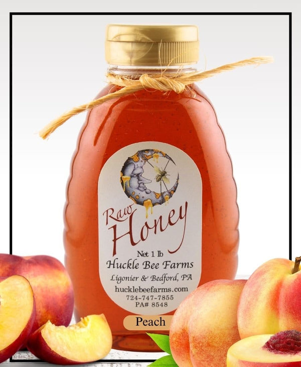 1 Lb Peach Infused Honey - Gift Set