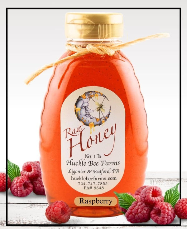 1 Lb Raspberry Infused Honey - Gift Set