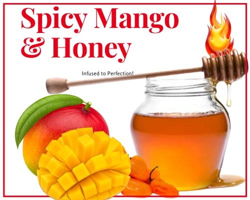 1/2 Lb Spicy Mango  Infused Honey - Gift Set