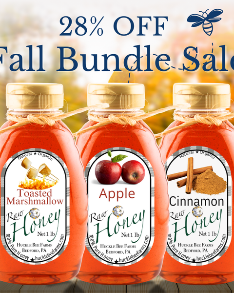 Fall honey bundle with Toasted Marshmallow honey, Apple Honey and Cinnamon honey