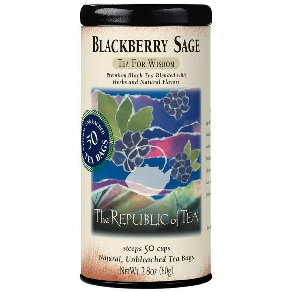 Blackberry Sage Black Tea Bags - Tin 50 Tea Bags