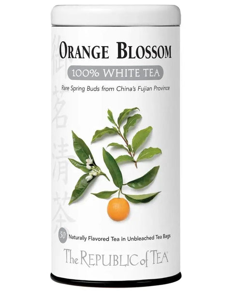 Orange Blossom 100% White Tea Bags- Tin 50 Tea Bags - Huckle Bee Farms LLC