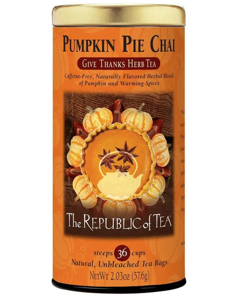π Pumpkin Pie Chai Herbal Tea Bags π - Tin 36 Tea Bags - Huckle Bee Farms LLC