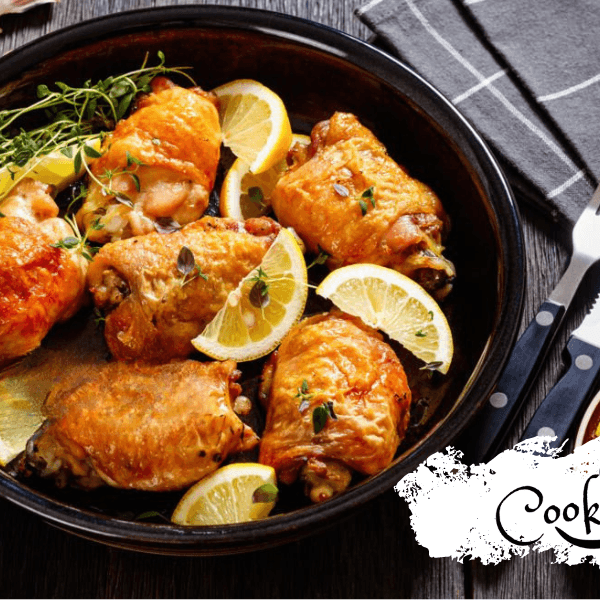 chicken in pan