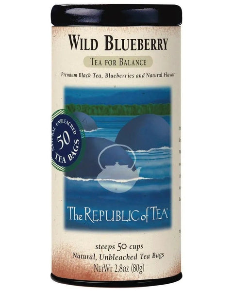 Wild Blueberry Black Tea Bags - Tin 50 Tea Bags - Huckle Bee Farms LLC