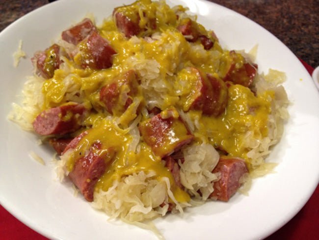 Kielbasa & Sauerkraut with Honey Mustard Sauce - Huckle Bee Farms LLC