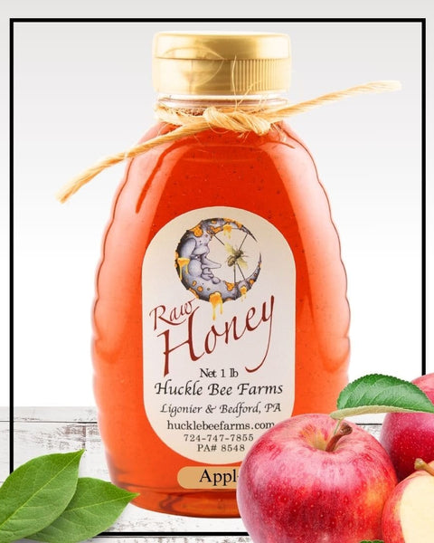 1 Lb Apple Infused Honey - Gift Set - Huckle Bee Farms LLC
