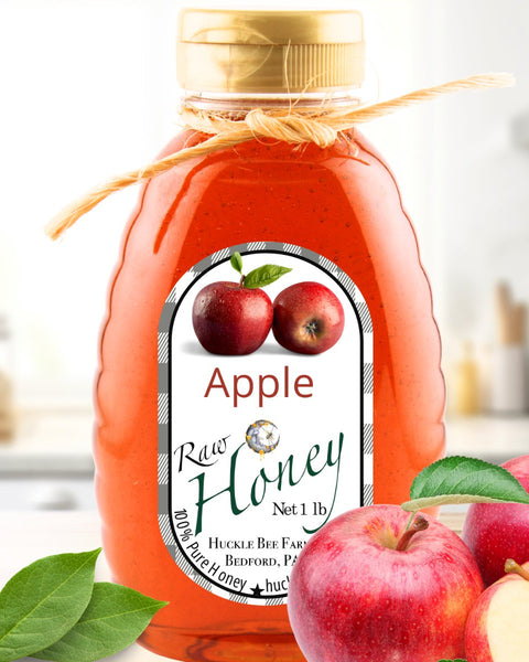 1 Lb Apple Infused Honey - Gift Set - Huckle Bee Farms LLC