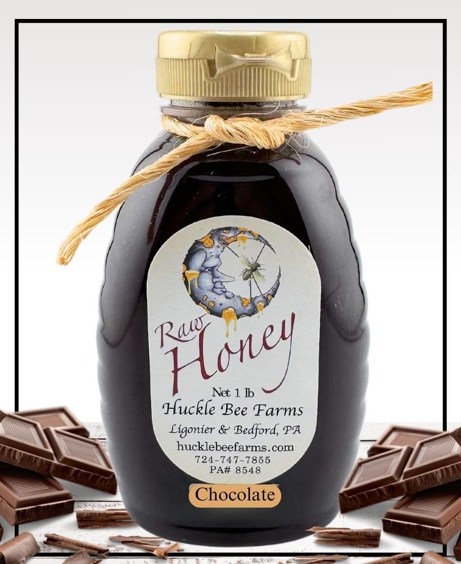 1 Lb Chocolate Infused Honey - Gift Set - Huckle Bee Farms LLC