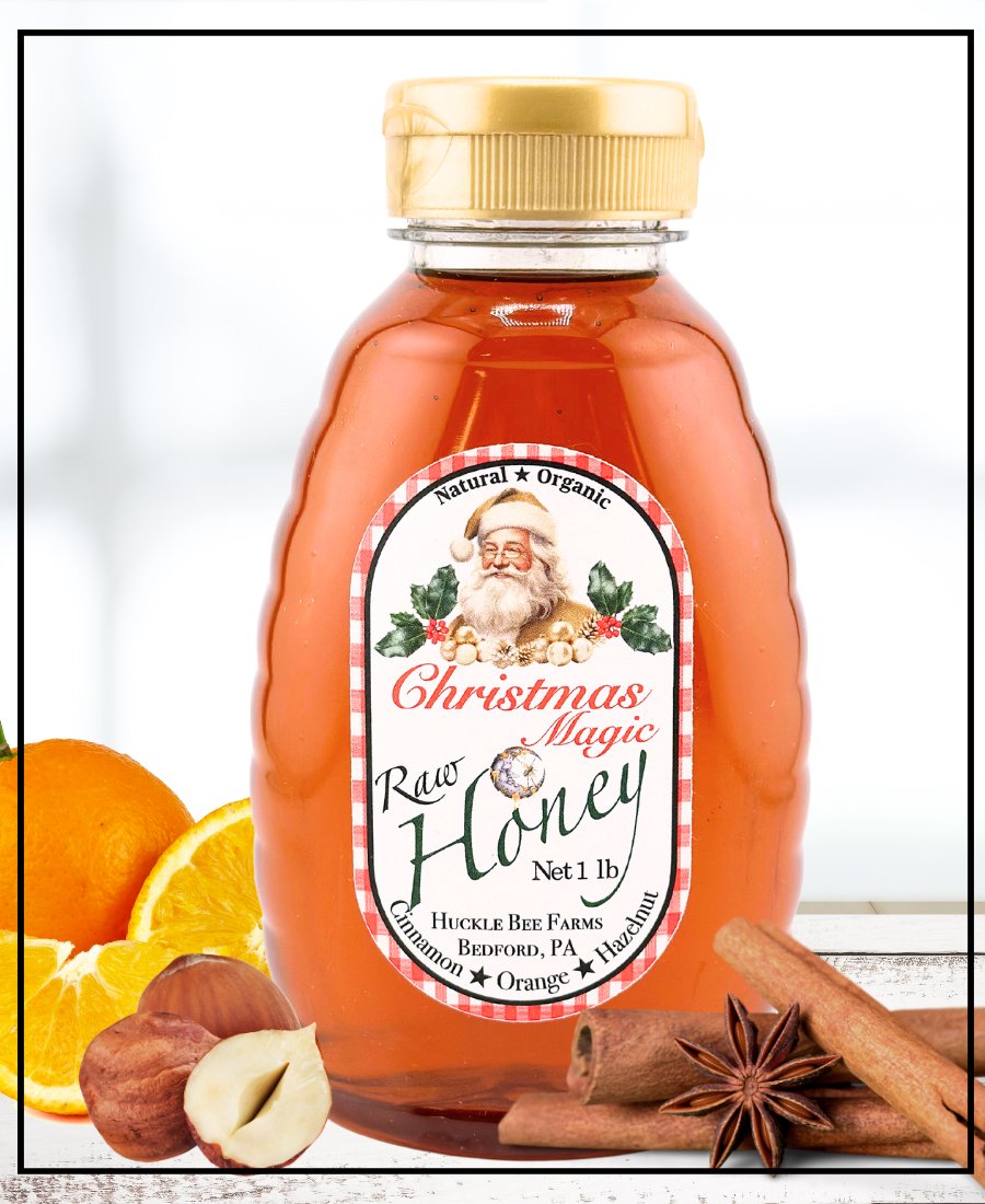 1 Lb Christmas Magic Honey - Gift Set - Huckle Bee Farms LLC