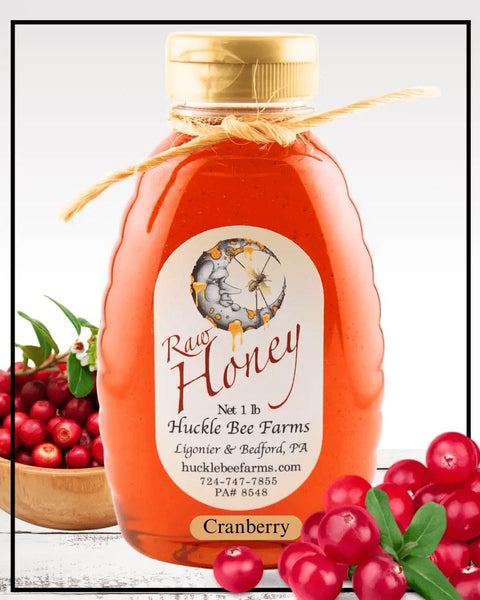 1 Lb Cranberry Honey - Gift Set - Huckle Bee Farms LLC