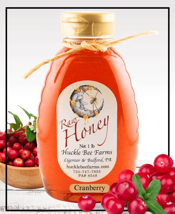 1 Lb Cranberry Honey - Gift Set - Huckle Bee Farms LLC