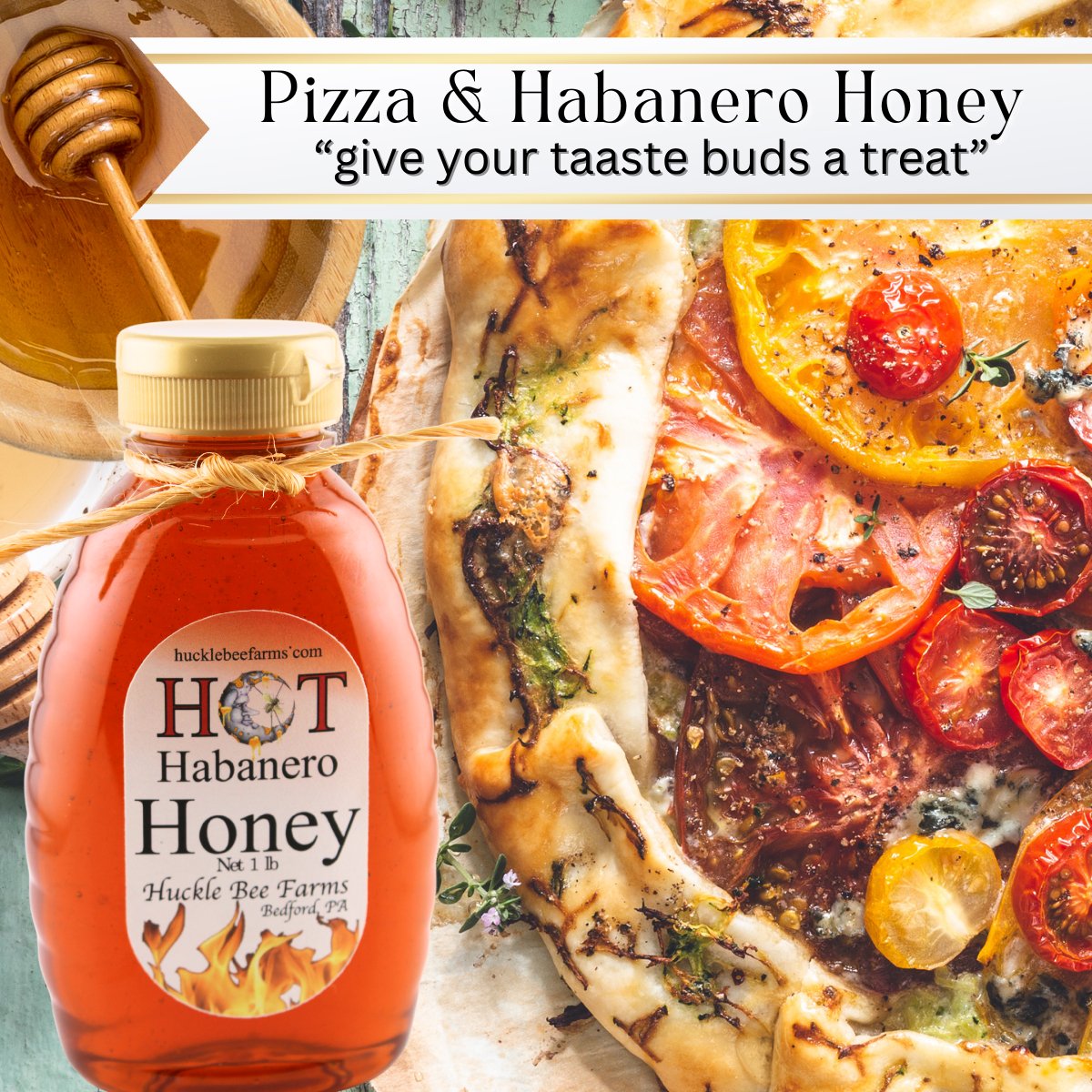 1 Lb Habanero Infused Honey - Gift Set - Huckle Bee Farms LLC