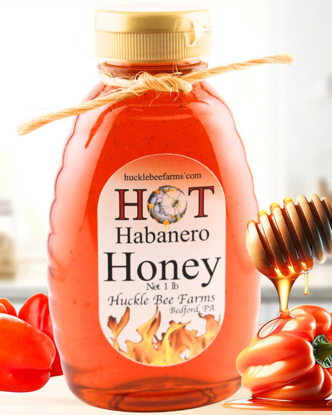 1 Lb Habanero Infused Honey - Gift Set - Huckle Bee Farms LLC