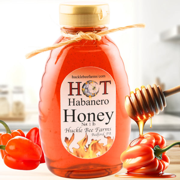 1 Lb Habanero Infused Honey - Gift Set - Huckle Bee Farms LLC