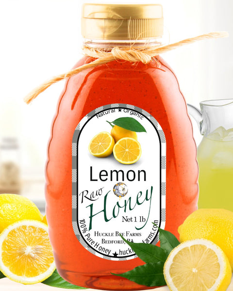 1 Lb Lemon Infused Honey - Gift Set - Huckle Bee Farms LLC