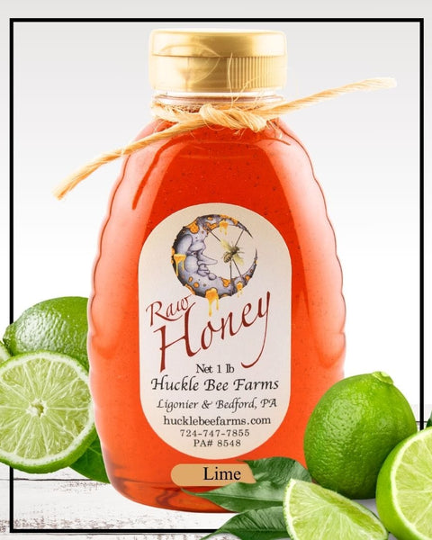 1 Lb Lime Infused Honey - Gift Set - Huckle Bee Farms LLC