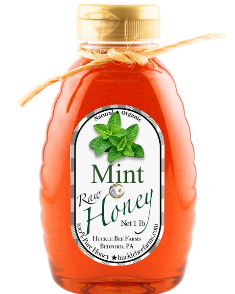 1 Lb Mint Infused Honey - Gift Set - Huckle Bee Farms LLC