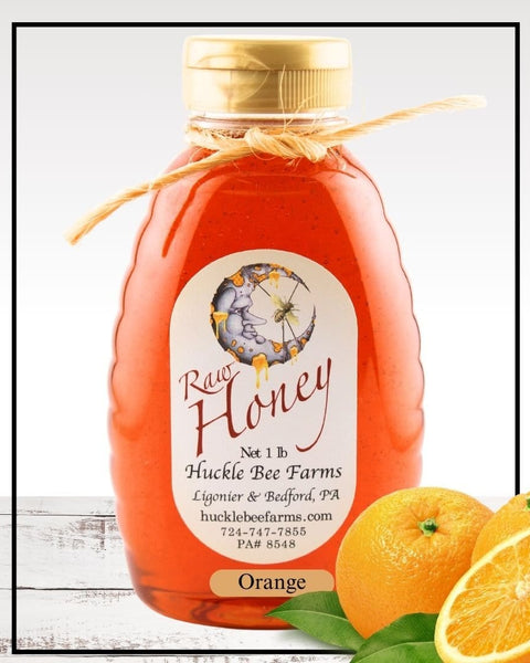 1 Lb Orange Infused Honey - Gift Set - Huckle Bee Farms LLC