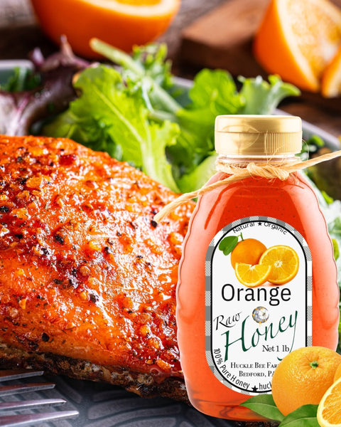 1 Lb Orange Infused Honey - Gift Set - Huckle Bee Farms LLC