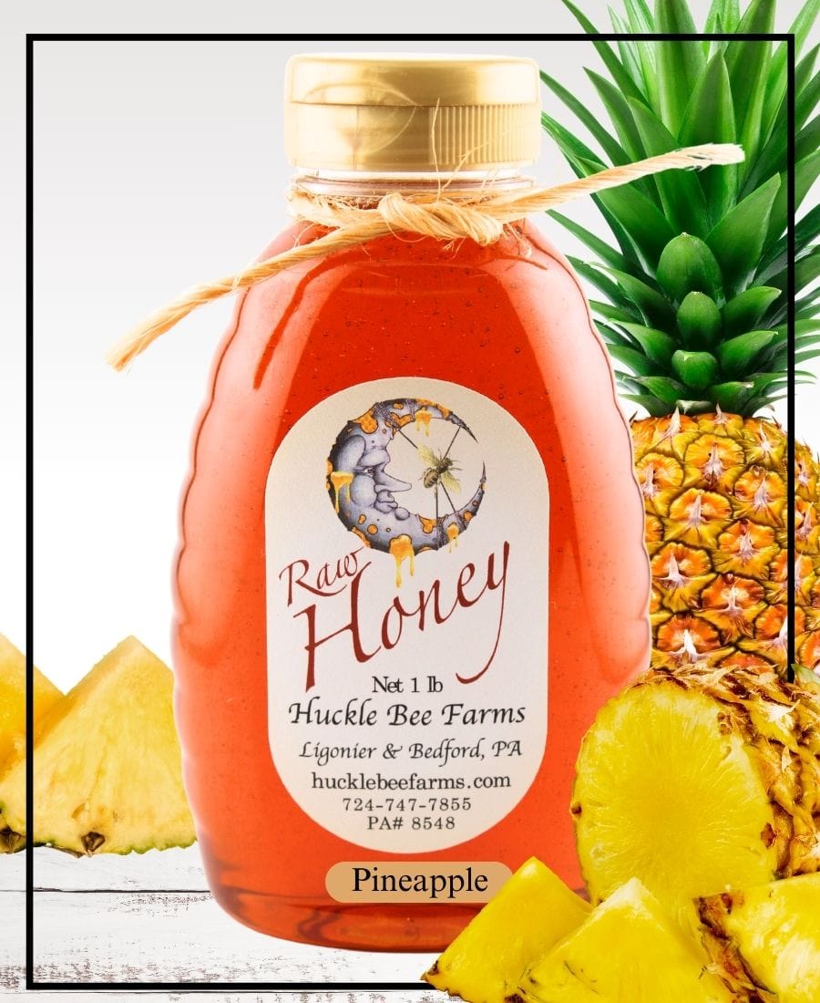 1 Lb Pineapple Infused Honey - Gift Set - Huckle Bee Farms LLC