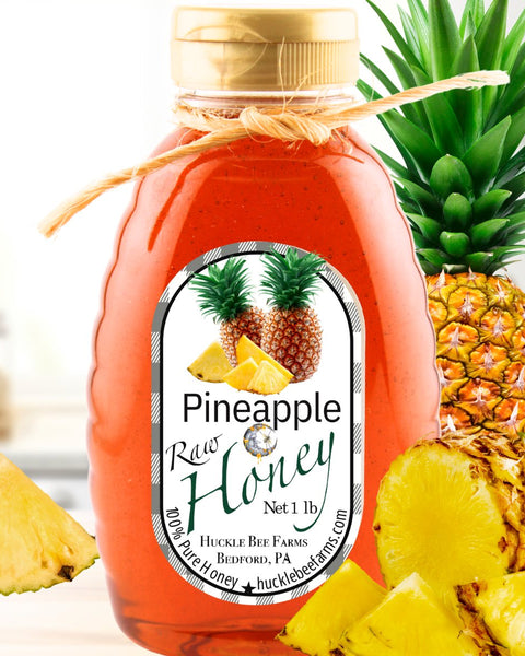 1 Lb Pineapple Infused Honey - Gift Set - Huckle Bee Farms LLC