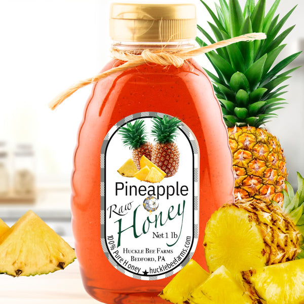 1 Lb Pineapple Infused Honey - Gift Set - Huckle Bee Farms LLC