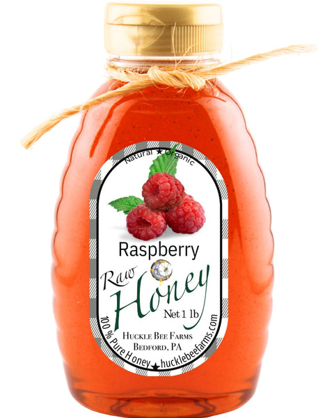 1 Lb Raspberry Infused Honey - Gift Set - Huckle Bee Farms LLC