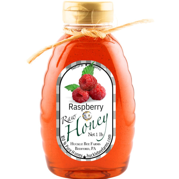 1 Lb Raspberry Infused Honey - Gift Set - Huckle Bee Farms LLC