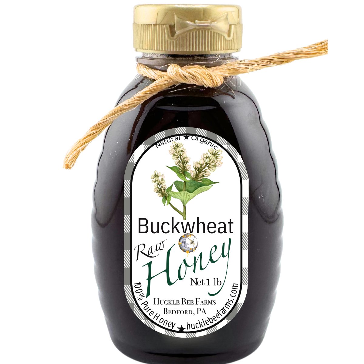 1 Lb RAW Buckwheat Honey - Gift Set - Huckle Bee Farms LLC