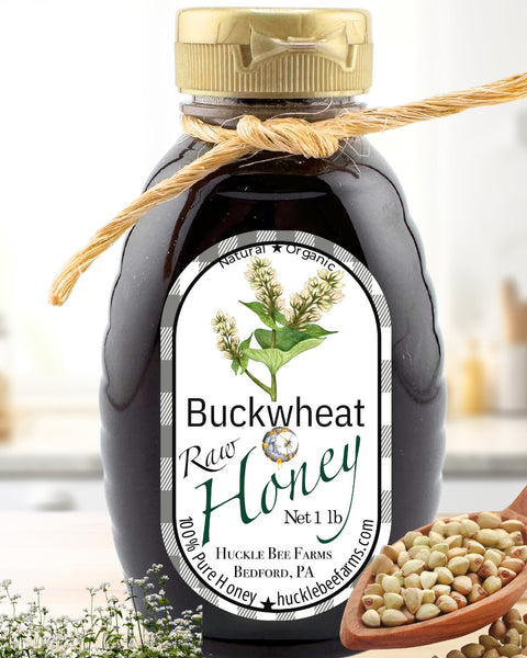 1 Lb RAW Buckwheat Honey - Gift Set - Huckle Bee Farms LLC