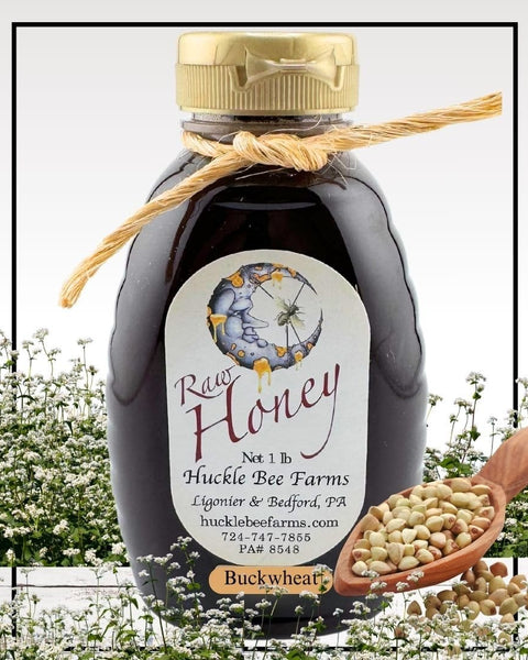1 Lb RAW Buckwheat Honey - Gift Set - Huckle Bee Farms LLC