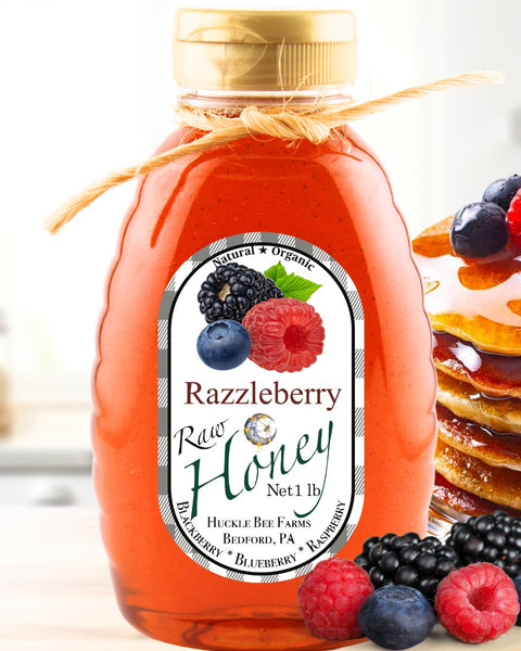 1 Lb RazzleBerry Infused Honey - Gift Set - Huckle Bee Farms LLC