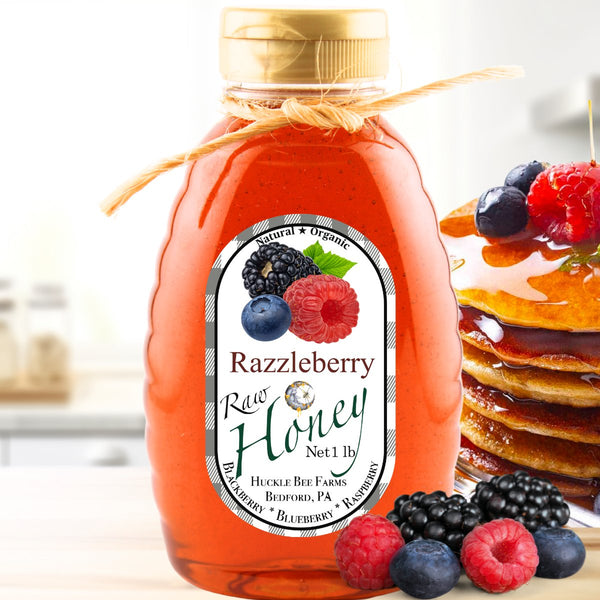 1 Lb RazzleBerry Infused Honey - Gift Set - Huckle Bee Farms LLC