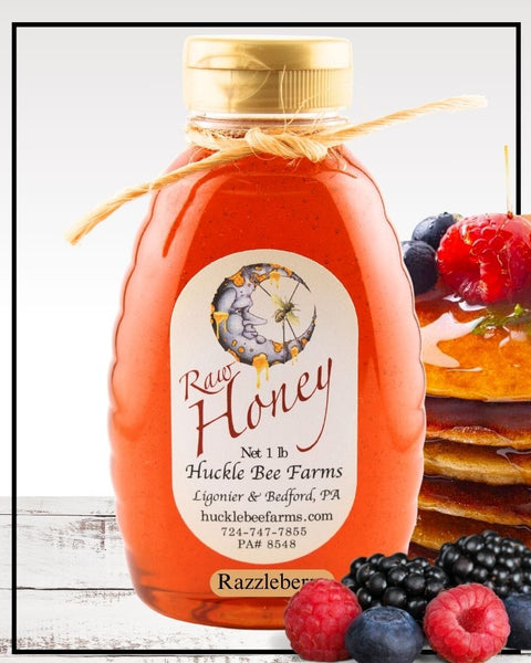 1 Lb RazzleBerry Infused Honey - Gift Set - Huckle Bee Farms LLC