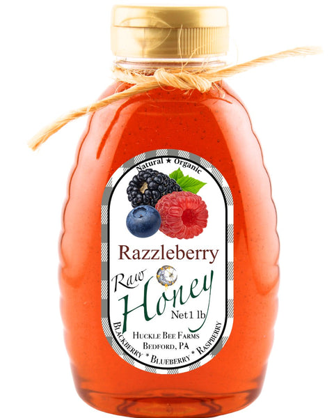 1 Lb RazzleBerry Infused Honey - Gift Set - Huckle Bee Farms LLC