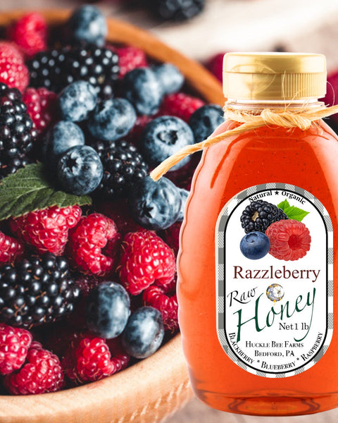 1 Lb RazzleBerry Infused Honey - Gift Set - Huckle Bee Farms LLC