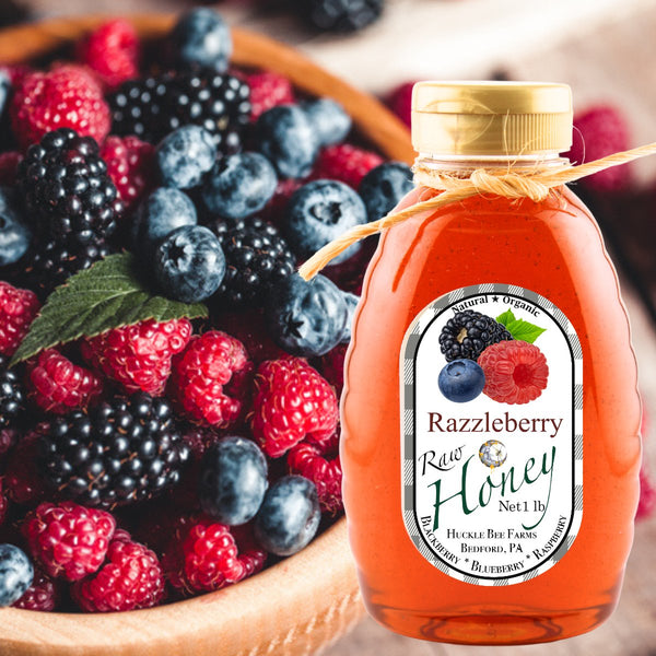 1 Lb RazzleBerry Infused Honey - Gift Set - Huckle Bee Farms LLC