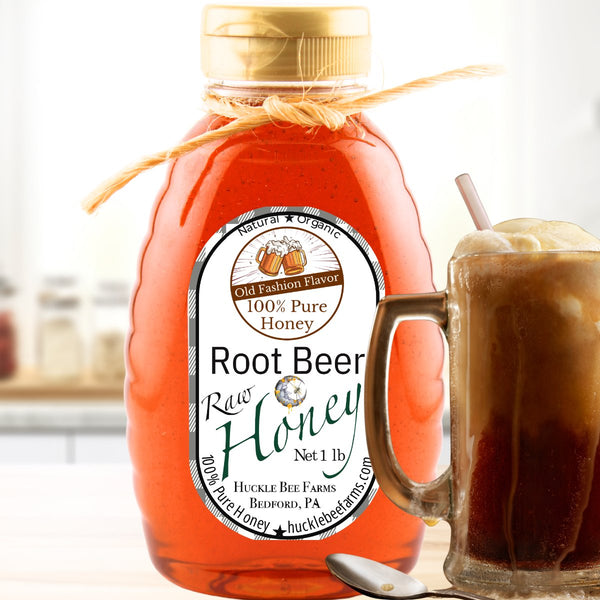 1 Lb Root Beer Flavor Honey - Gift Set - Huckle Bee Farms LLC