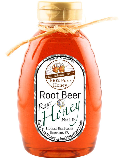 1 Lb Root Beer Flavor Honey - Gift Set - Huckle Bee Farms LLC