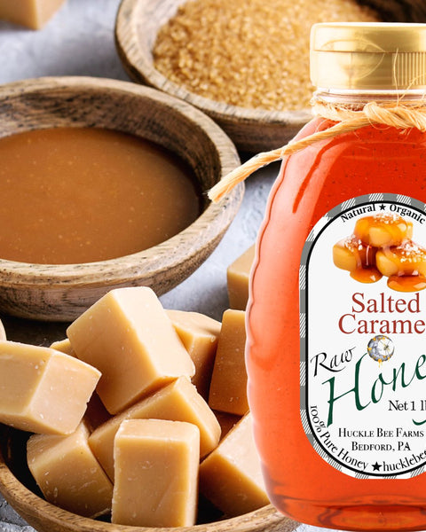 1 Lb Salted Caramel Honey - Gift Set - Huckle Bee Farms LLC