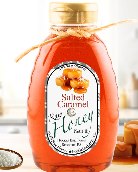 1 Lb Salted Caramel Honey - Gift Set - Huckle Bee Farms LLC