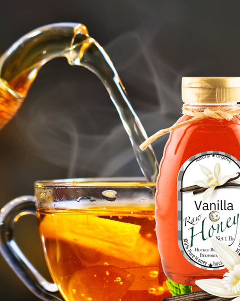 1 Lb Vanilla Infused Honey - Gift Set - Huckle Bee Farms LLC