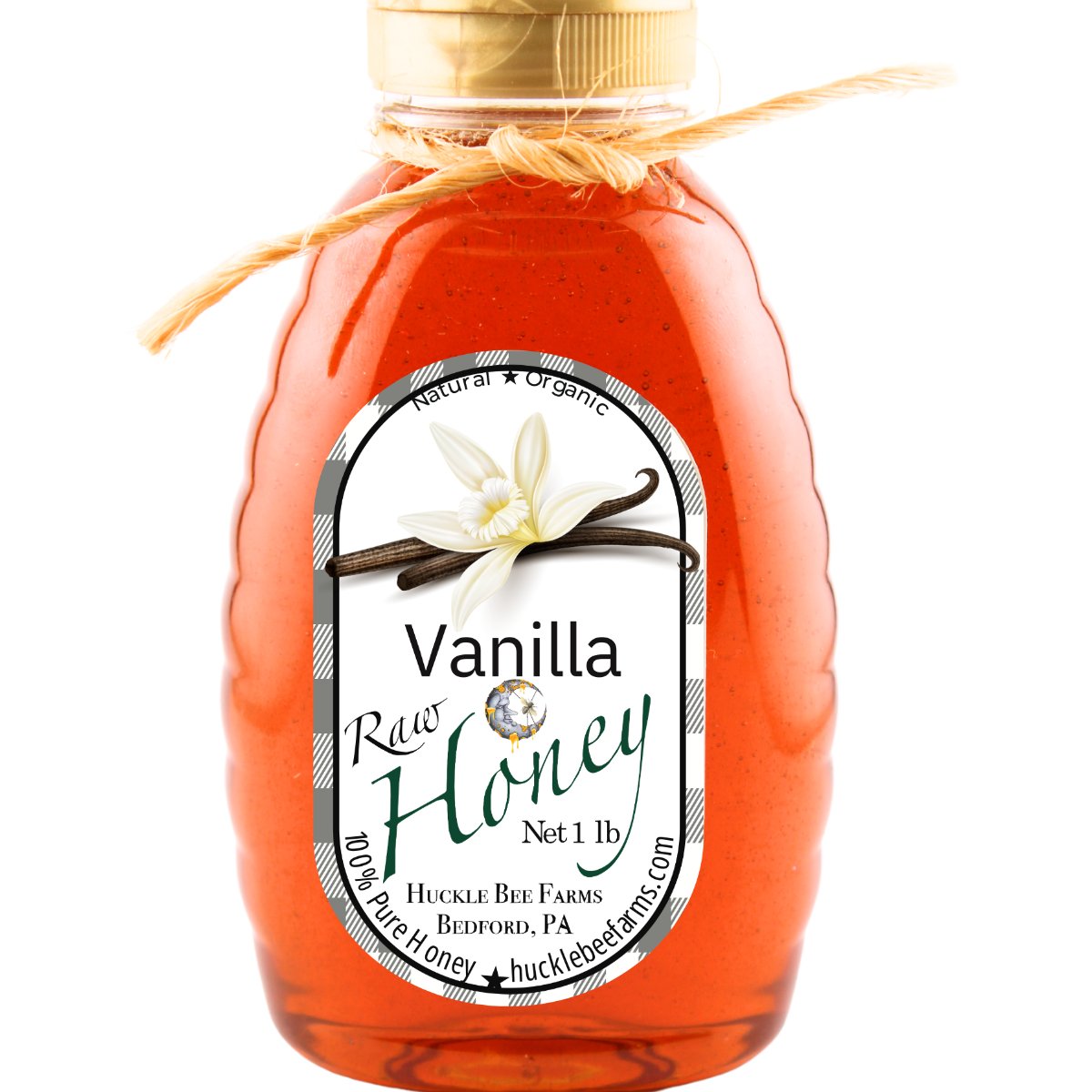 1 Lb Vanilla Infused Honey - Gift Set - Huckle Bee Farms LLC