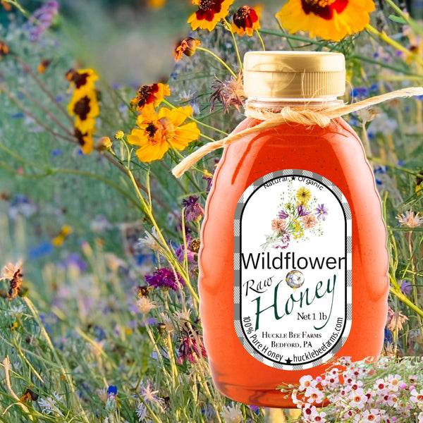 1 Lb Wildflower Honey - Gift Set in - Huckle Bee Farms LLC