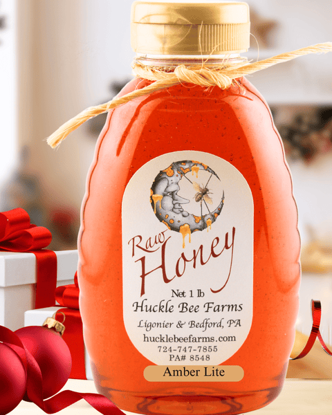 100% Pure Raw Amber Lite Honey - Huckle Bee Farms LLC