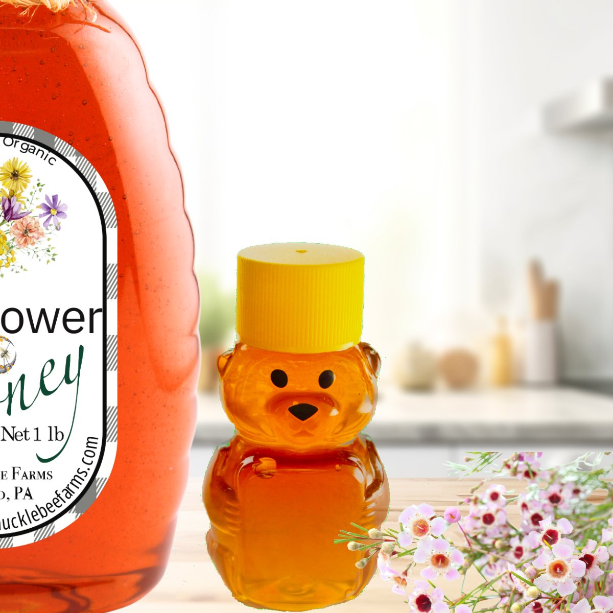 100% Pure Raw Wildflower Honey - Huckle Bee Farms LLC