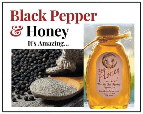 1/2 Lb Black Pepper Infused Honey - Gift Set - Huckle Bee Farms LLC